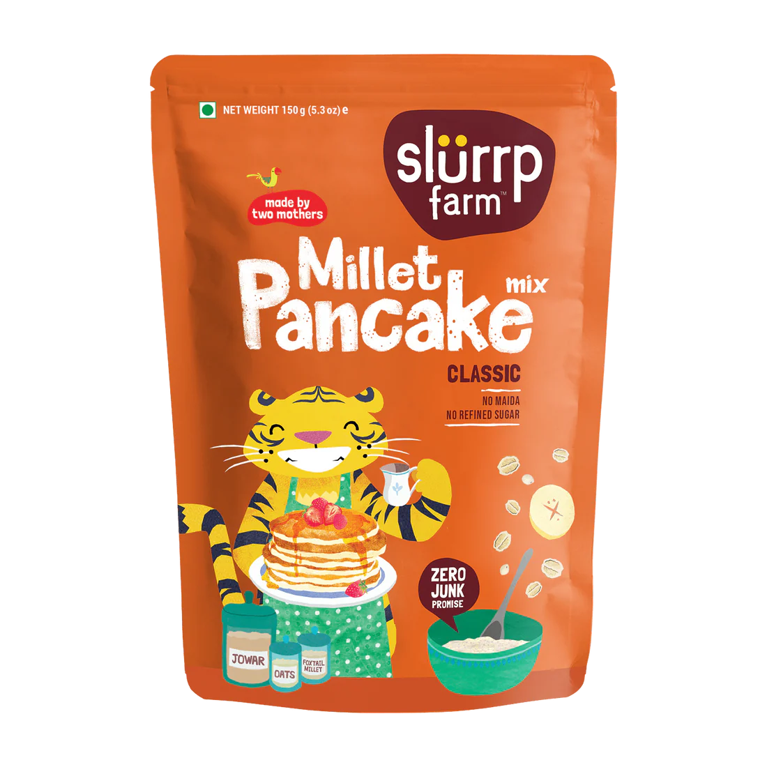 Pancake | Millet Mix Pancake Classic - No Refined Sugar &amp; No Maida - Slurrp Farm - 150gm