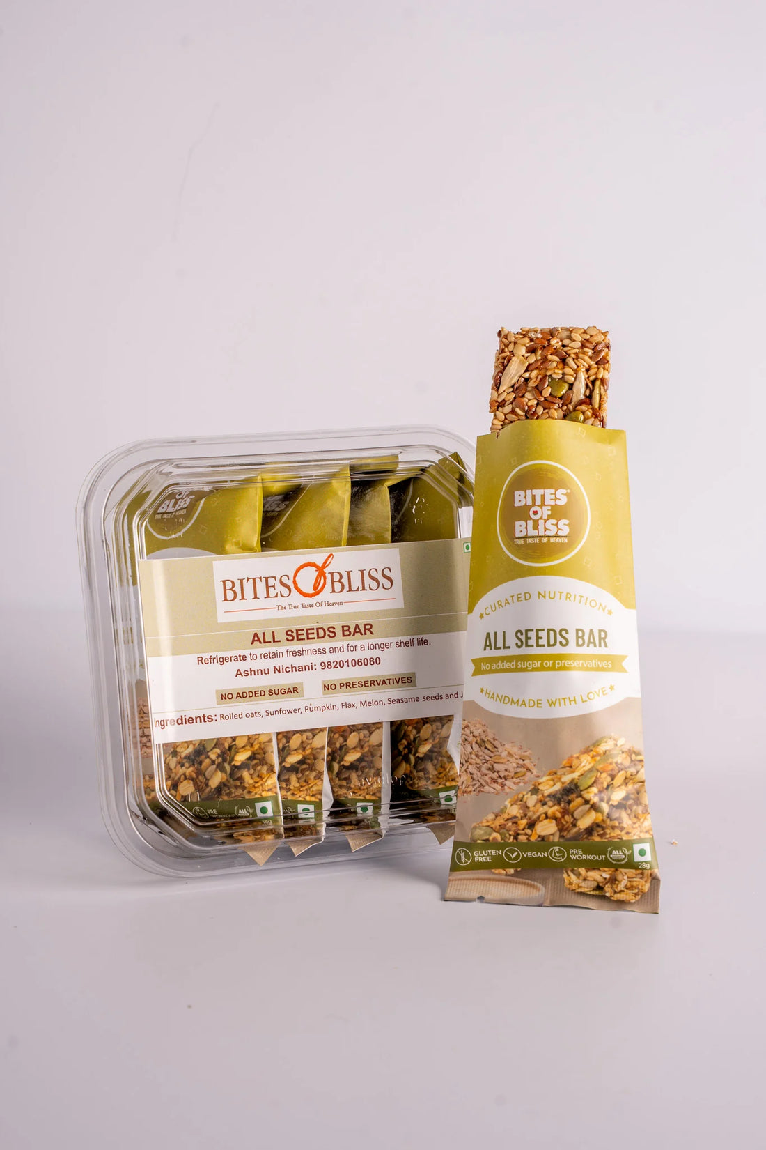Bar Bite | All Seeds Bar - Vegan, Gluten Free, No Added Preservatives &amp; No Added Sugar – Bites Of Bliss – 75gm