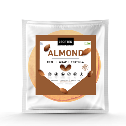 Tortilla | Almond Roti – Wrap - Vegan, Gluten Free, No Maida, Keto Friendly, Diabetic Friendly &amp; No Additives – Get Sorted – Pack Of 5