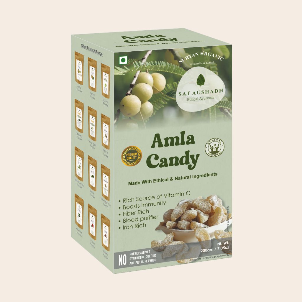 Amla Candy | Made With Ethical &amp; Natural Ingredients - No Refined Sugar, Flavours, Preservatives &amp; No Added Colour - Sat Aushadh - 250gm