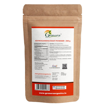 Powder | Ashwagandha Root Powder-No Additives, Preservatives, or Artificial Colours – Grenera – 100gm