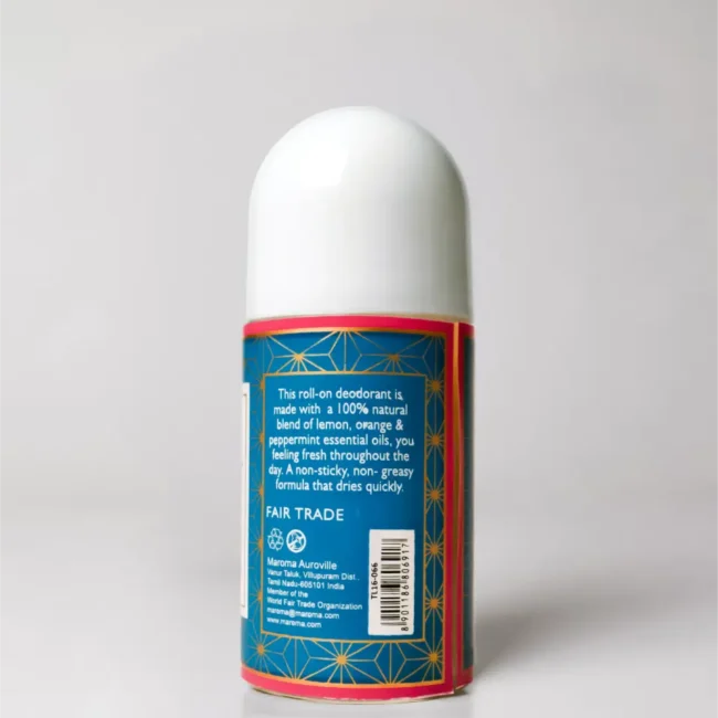 Roll On | Citrus &amp; Mint Deodorant - Vegan -Tired or Stressed Skin -No Alcohol, No Parabens, No Aluminium Salts - Maroma - 50ml
