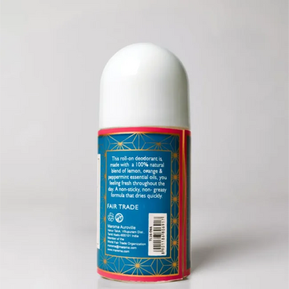 Roll On | Citrus &amp; Mint Deodorant - Vegan -Tired or Stressed Skin -No Alcohol, No Parabens, No Aluminium Salts - Maroma - 50ml