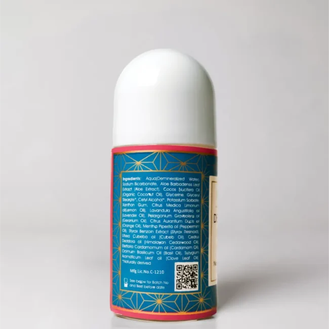 Roll On | Citrus &amp; Mint Deodorant - Vegan -Tired or Stressed Skin -No Alcohol, No Parabens, No Aluminium Salts - Maroma - 50ml