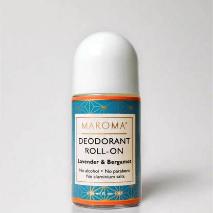 Roll On | Lavender and Bergamot Deodorant - Vegan -Herbal &amp; Refreshing Protective &amp; Soothing -No Alcohol, No Parabens, No Aluminium Salts - Maroma - 50ml