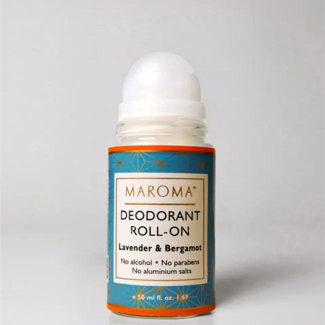 Roll On | Lavender and Bergamot Deodorant - Vegan -Herbal &amp; Refreshing Protective &amp; Soothing -No Alcohol, No Parabens, No Aluminium Salts - Maroma - 50ml