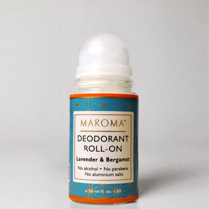 Roll On | Lavender and Bergamot Deodorant - Vegan -Herbal &amp; Refreshing Protective &amp; Soothing -No Alcohol, No Parabens, No Aluminium Salts - Maroma - 50ml