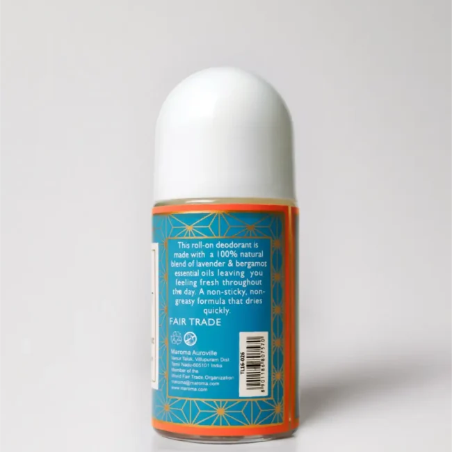 Roll On | Lavender and Bergamot Deodorant - Vegan -Herbal &amp; Refreshing Protective &amp; Soothing -No Alcohol, No Parabens, No Aluminium Salts - Maroma - 50ml