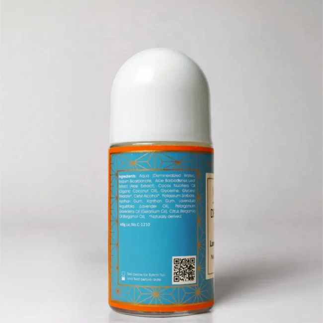 Roll On | Lavender and Bergamot Deodorant - Vegan -Herbal &amp; Refreshing Protective &amp; Soothing -No Alcohol, No Parabens, No Aluminium Salts - Maroma - 50ml