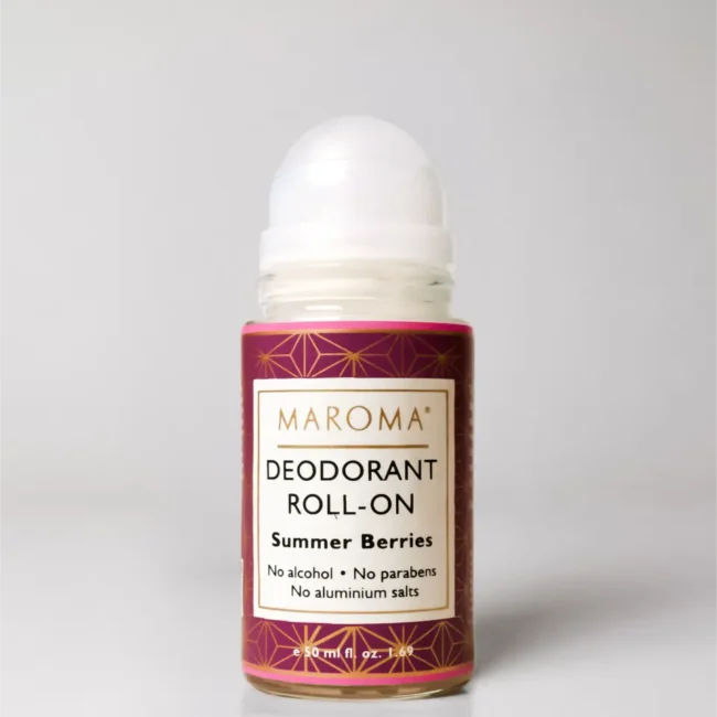 Roll On | Summer Berries Deodorant - Vegan -Dry &amp; Dehydrated Skin, Normal Skin -No Alcohol, No Parabens, No Aluminium Salts - Maroma - 50ml