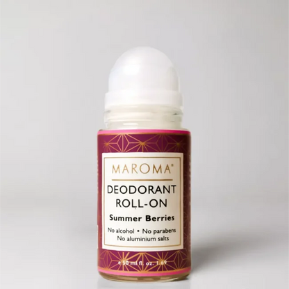Roll On | Summer Berries Deodorant - Vegan -Dry &amp; Dehydrated Skin, Normal Skin -No Alcohol, No Parabens, No Aluminium Salts - Maroma - 50ml