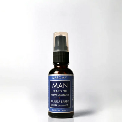 Beard Oil | Cedar Lavender Men’s Beard Oil-Natural Essential Oil- 100% vegan -Softens Beard, Revives Skin, Fresh Resin-Citrus Blend- Maroma - 30ml