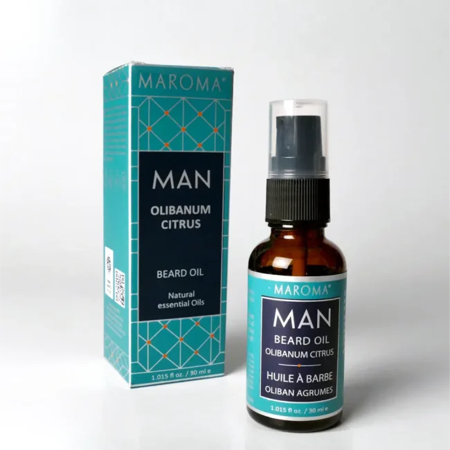 Beard Oil | Olibanum Citrus Men’s Beard Oil-Natural Essential Oil- 100% vegan -Softens Beard, Revives Skin, Fresh Resin-Citrus Blend- Maroma - 30ml