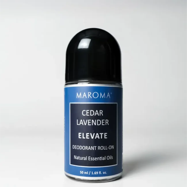 Roll On | Cedar Lavender Men’s Deodorant - Vegan - Normal Skin, Dry Skin, Combination Skin, Sensitive Skin-Cruelty Free- Maroma - 50ml
