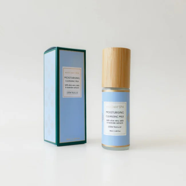 Moisturising Cleansing Milk (With Aloe Vera, Amla &amp; Lavender Extract )-Cream cleanser, moisturising, gentle daily cleanse, softening- Vegan - Palm Oil Free, Cruelty Free - Maroma - 50ml