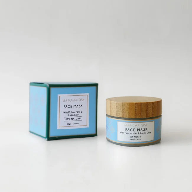Face Mask | With Multani Mitti &amp; Kaolin Clay - 100% Natural -Vegan, Palm Oil Free, Cruelty Free - Maroma - 50gm