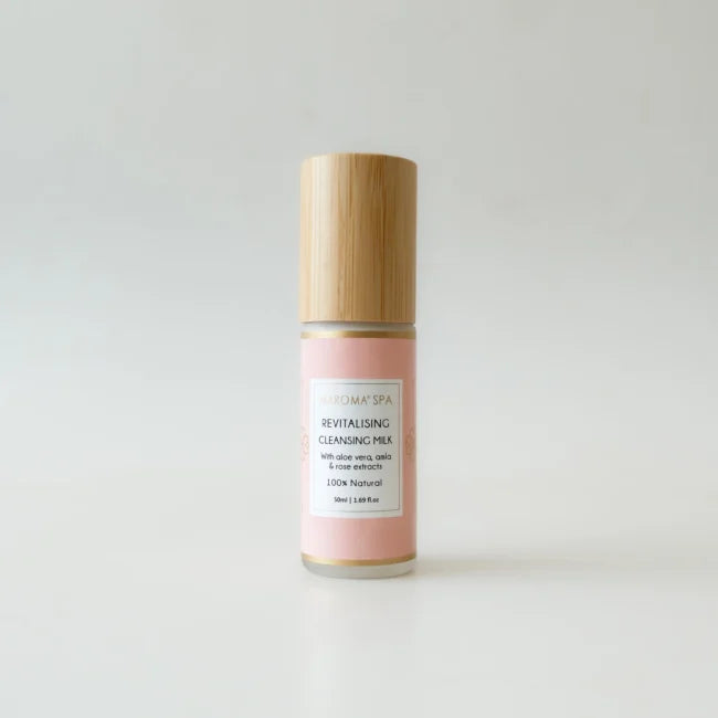 Revitalising Cleansing Milk (With Aloe Vera, Amla & Rose Extract )-Sensitive skin, Daily cleansing, Dullness, loss of freshness - Vegan - Palm Oil Free, Cruelty Free - Maroma - 50ml