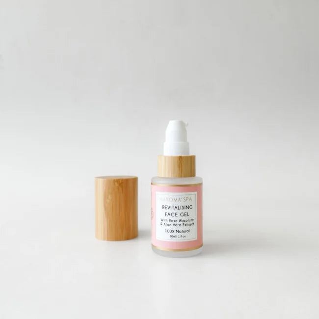 Face Gel | Revitalising Face Gel (With Rose Absolute &amp; Aloe Vera Extract )-Vegan - Palm Oil Free, Cruelty Free - Maroma - 30ml