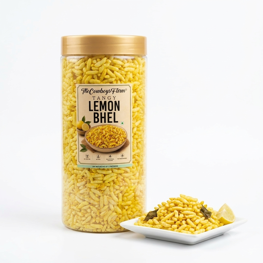 Bhel | Lemon Bhel – Gluten Free &amp; No Palm Oil –The Cowboys Farm – 200gm