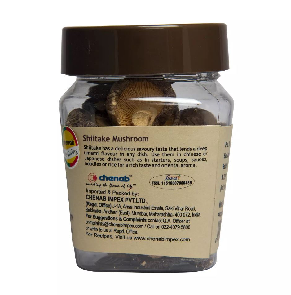 Mushrooms | Whole Shitake Dried Mushroom - Finest Oriental Mushroom– Chenab – 30gm