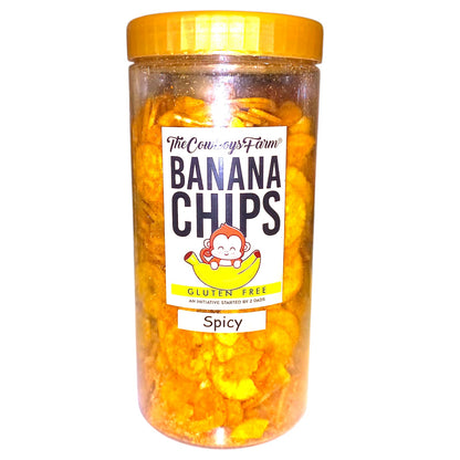 Banana Chips | (Spicy) - Gluten Free, No Onion, No Garlic &amp; No Added Preservatives - The Cow Boys Farm – 200gm