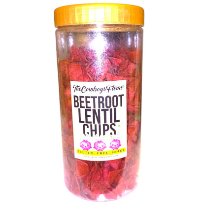 Chips | Beetroot Lentil Chips – Gluten Free, No Palm Oil, No Onion, No Garlic &amp; No Added Preservatives – The Cowboys Farm – 300gm