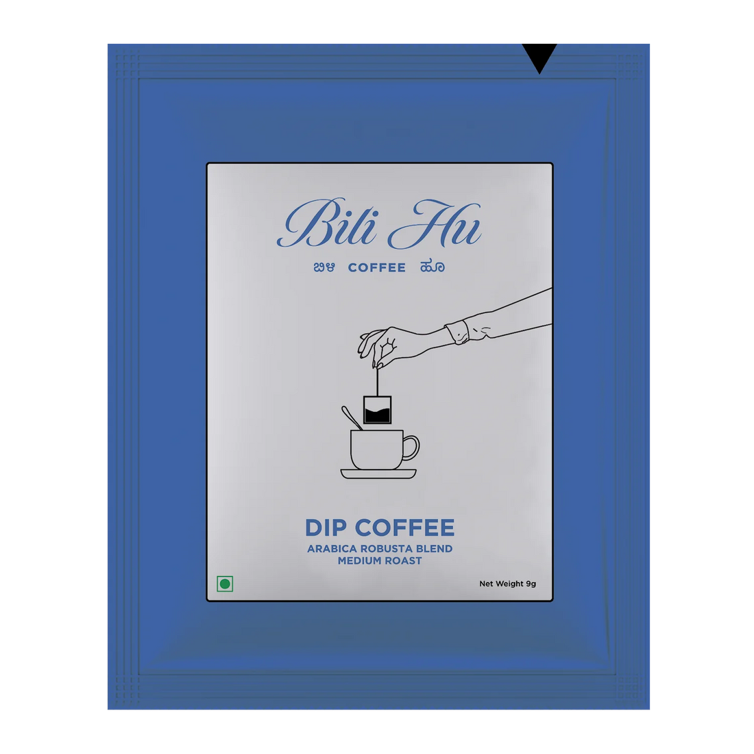Coffee | Hot Coffee Dip Bags - Arabica Robusta Blend - Medium Roast - Bili Hu - 9gm - 1 sachet