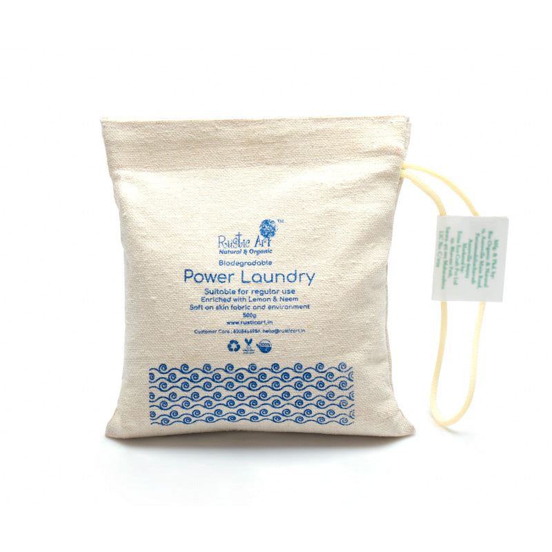 Biodegradable Power Laundry Powder Bag - Rustic Art - 500gm