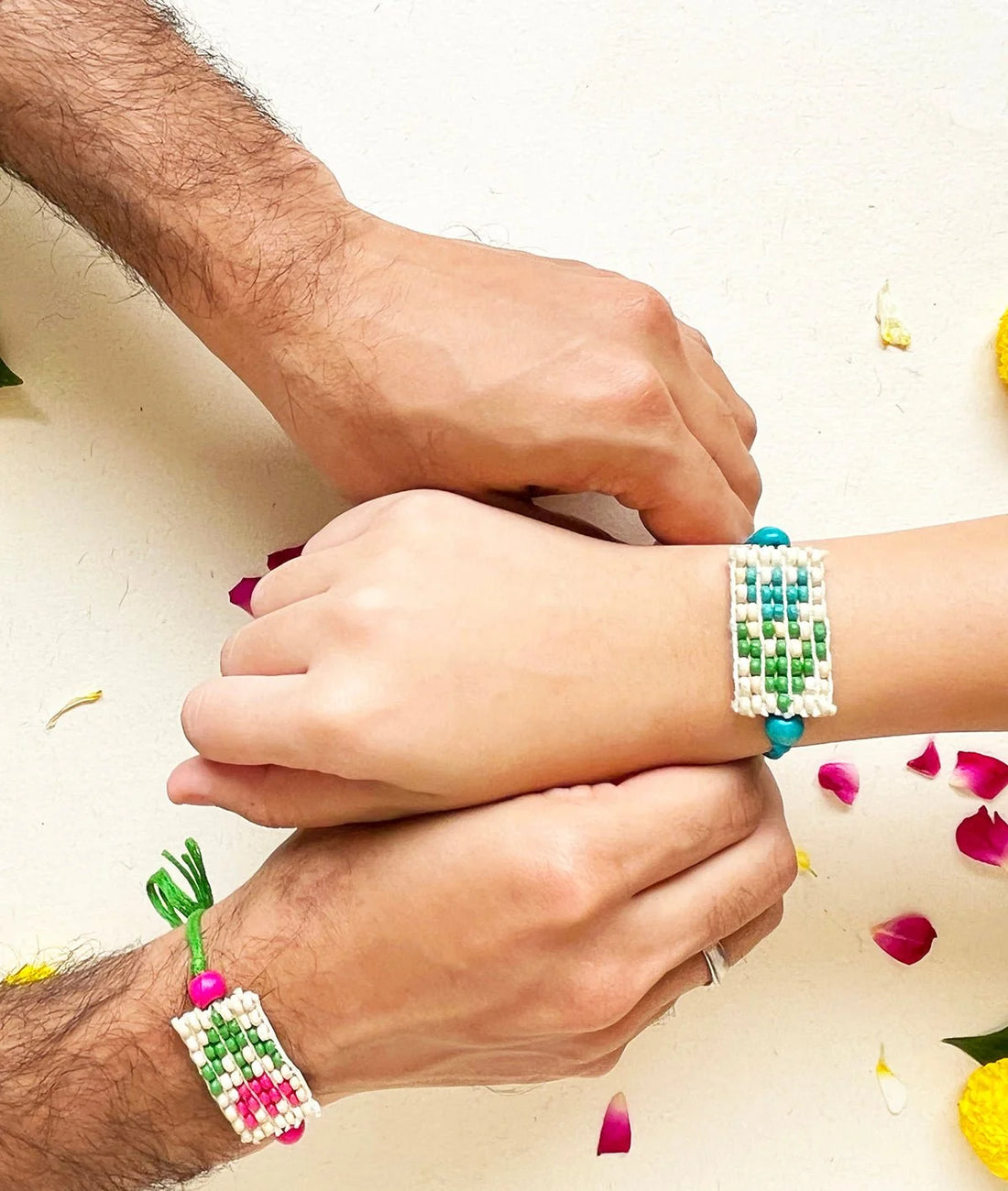 Rakhi | Blue Pixel Tulip Rakhi– Handcrafted – Eco Friendly – Nature’s Soul - Single Piece