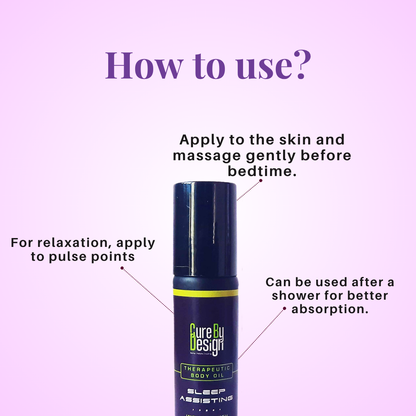 Body Oil | Theraputic Body Oil (Sleep Assisting) - Infused With Hemp Seed Oil - Cure By Design - 10ml