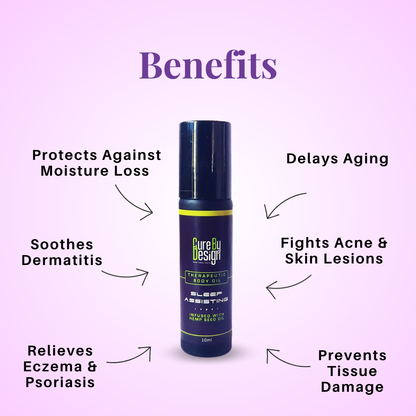Body Oil | Theraputic Body Oil (Sleep Assisting) - Infused With Hemp Seed Oil - Cure By Design - 10ml