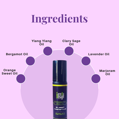 Body Oil | Theraputic Body Oil (Sleep Assisting) - Infused With Hemp Seed Oil - Cure By Design - 10ml