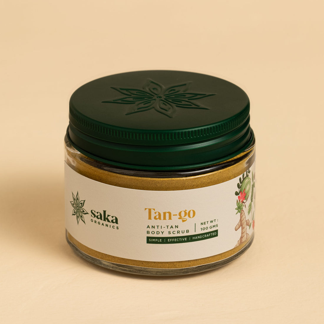 Body Scrub | Tan-Go - Anti Tan Body Scrub - Handcrafted - Saka Organics - 100gm