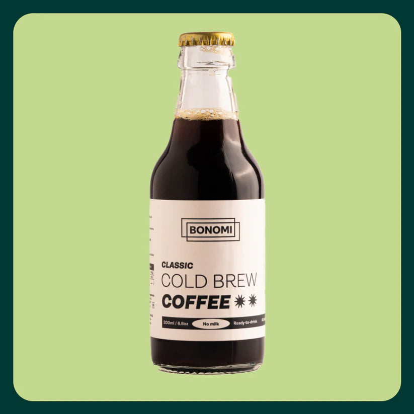 Cold Brew Coffee | Classic Cold Brew Coffee - Ready To Drink - Vegan, Gluten Free, No Colours, Flavours, No Milk, No Sugar Or Preservatives Free - Bonomi - 200ml