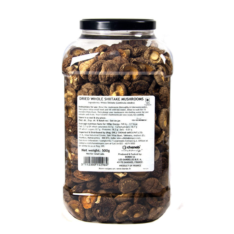 Mushrooms | Whole Shitake Dried Mushroom - Finest Oriental Mushroom– Chenab – 30gm