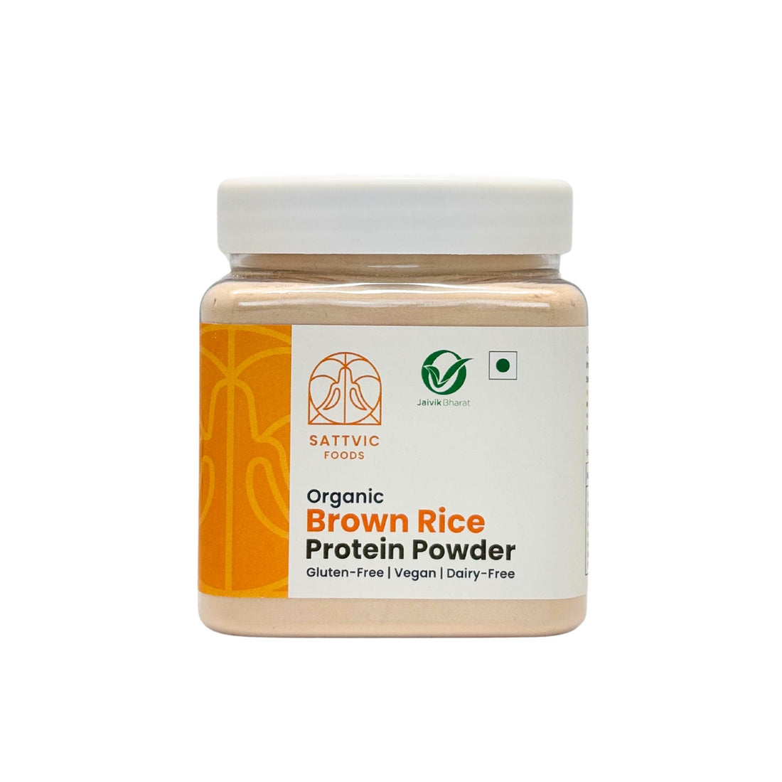 Protein Powder | Brown Rice Protein Powder - Unflavoured - Organic - Vegan, Gluten Free &amp; Dairy Free - Sattvic Food - 200gm