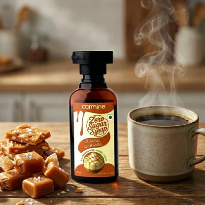 Syrup  | Zero Sugar Classic Caramel – New &amp; Improved Recipe - Sweetened with Pure Monk Fruit - Natural, Plant-Based Sweetener - No Added Sugar-No Added Sugar &amp; No Added Preservatives – Carmine County – 60ml