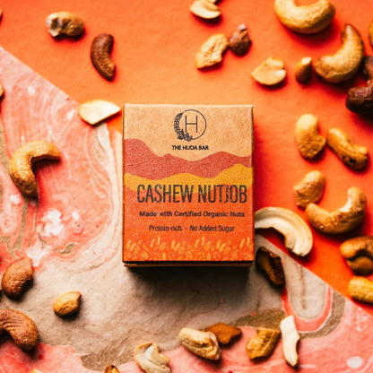 Bar | Nutjobs - Cashew Bar (Made With Certified Organic Nuts) - Vegan &amp; Gluten Free, Dairy, Honey Free, High In Protein &amp; No Added Sugar - Tthe Huda Bar - 40gm