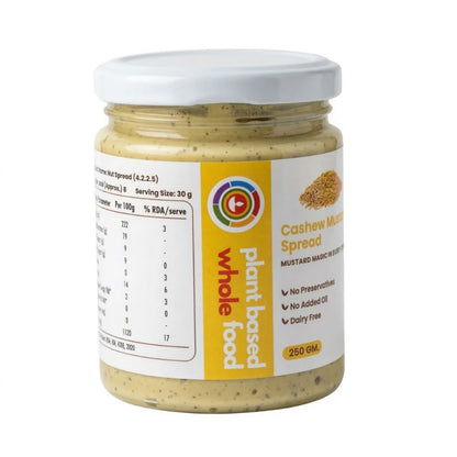 Spread | Cashew Mustard Spread - 100% Dairy-Free, Eggless-Zero Artificial Preservatives, Zero Processed Oils-Plant Based Whole Food- 250ml