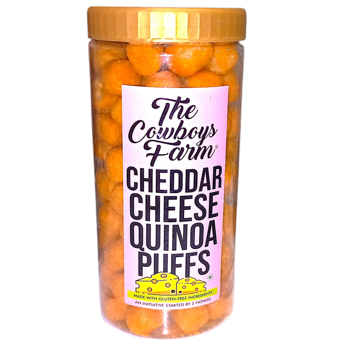 Puffs | Cheddar Cheese Quinoa Puffs - Baked - Gluten Free, No Palm Oil &amp; No Added Preservatives - The Cow Boys Farm – 170gm