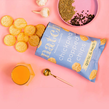 Chips | Chickpea Popped Chips (Garlic &amp; Herb) – All Natural - Vegan, Gluten Free, Trans Fat Free, Non GMO &amp;amp; No Added Artificial Flavor – natch – 55gm