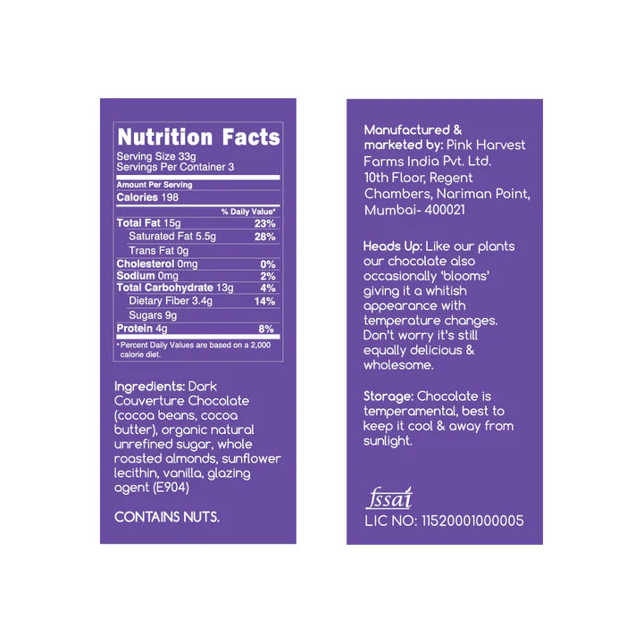 Bean To Nutters - Chocolate Coated Almond - Vegan, Gluten Free &amp; Unrefined Sugar – Pink Harvest – 100gm