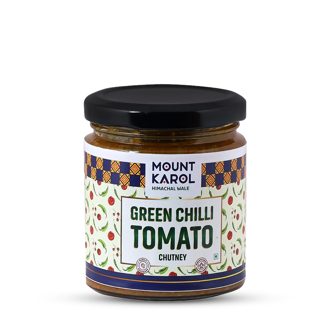 chutney | Green Chilli Tomato Chutney - No emulsifiers, Stabilisers, Nothing Artificial, No Flavour Enhancers, Colours & No Artificial Preservatives - Mount Karol - 200gm