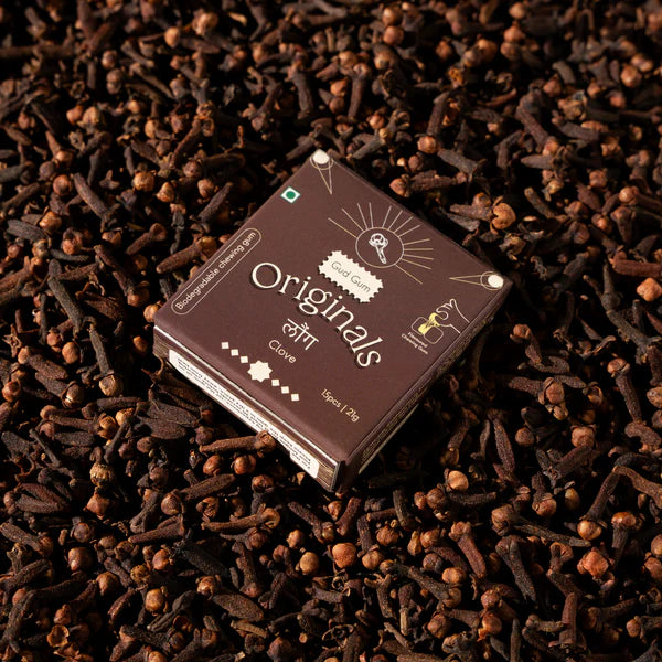 Chewing Gum - Clove - 15 Pieces Per Pack - Natural - Vegan, Sugar Free &amp; Plastic Free - Gud Gum - 21gm