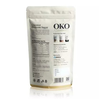 Sugar | Coconut Blossom Sugar - Crafted From Coconut Flower Nectar - Source Of Natural Antioxidants, Low Glycemic Index- No Preservatives- OKO Whole Food - 250gm