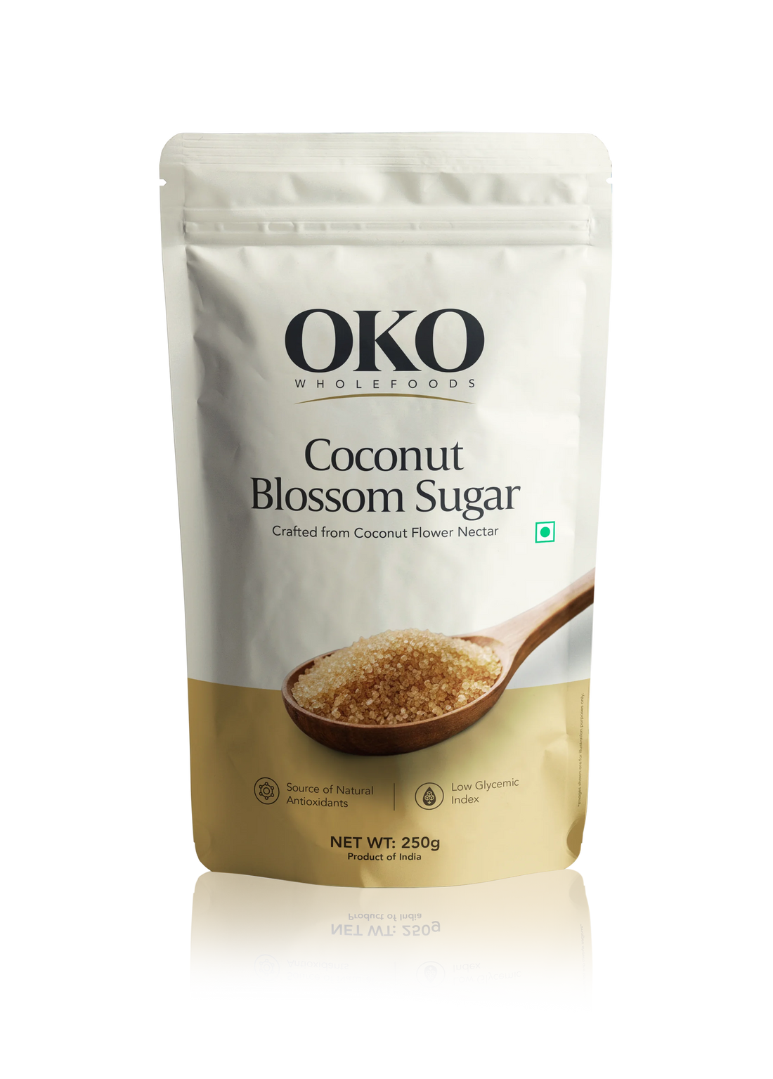 Sugar | Coconut Blossom Sugar - Crafted From Coconut Flower Nectar - Source Of Natural Antioxidants, Low Glycemic Index- No Preservatives- OKO Whole Food - 250ml