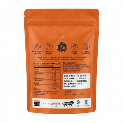 Coffee | Decaffeinated Arabica (Drip / Pourover) - Omni Roast- Colombia- Directly Traded, Hand Picked, Craft Roasted-No Added Flavours or Preservatives - Bili Hu - 250gm