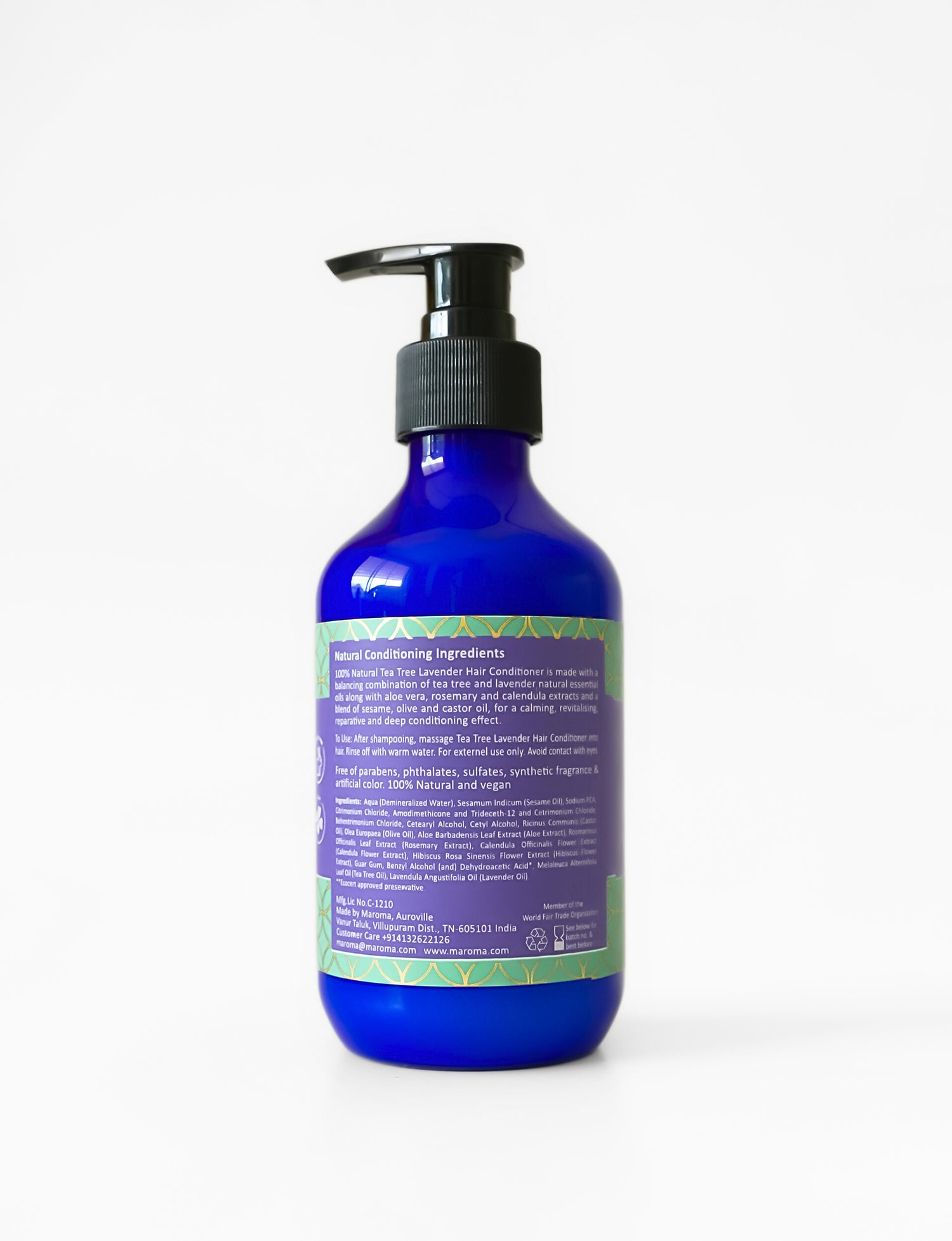 Conditioner | Tea Tree Conditioner (With Lavender Extract) - Vegan, Cruelty Free, Palm Oil Free, No Parabens, Synthetic Fragrances &amp; No Artificial Color - Maroma - 275ml
