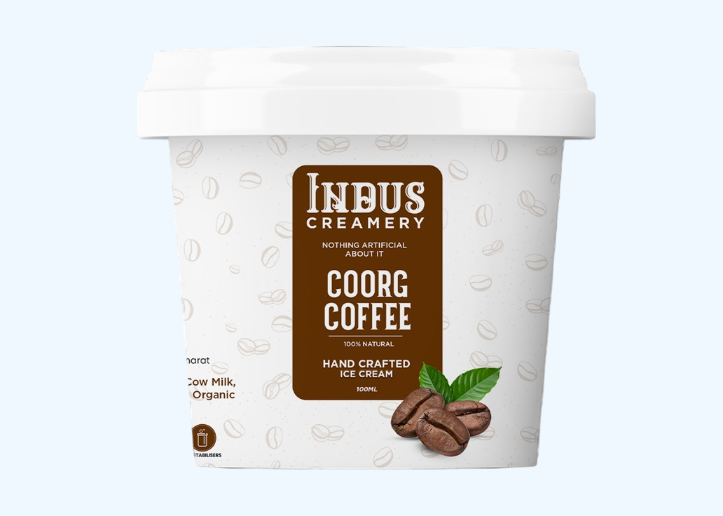 Ice Cream | Coorg Coffee Ice Cream – Hand Crafted Ice Cream – 100% Natural – No Added Preservatives, No Oil Fat & No Stabilisers – INDUS CREAMERY – 100ml