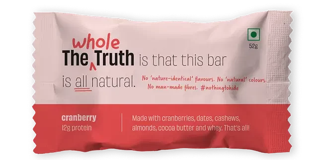 Cranberry 12g Bar – The Whole Truth – 52gm